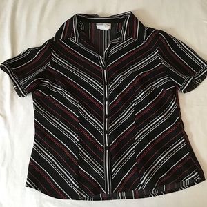 Vintage Grunge Striped Button Up